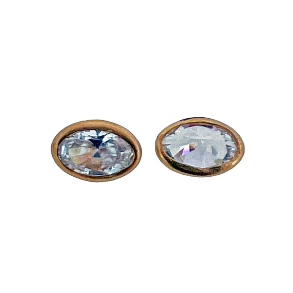 BOCEL OVAL 6 X 4 MM. COLOR BLANCA ORO 18