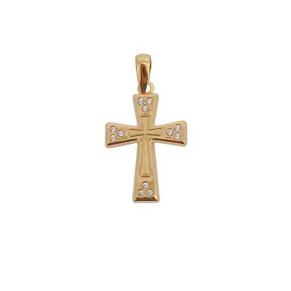 COLGANTE CRUZ DE ORO PRIMERA LEY 17X13