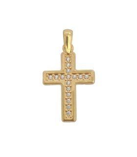 COLGANTE CRUZ DE ORO PRIMERA LEY 17X13
