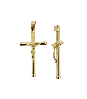 COLGANTE CRUZ CON CRISTO ORO 18 KTES.. 2