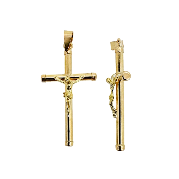COLGANTE CRUZ CON CRISTO ORO 18 KTES.. 2