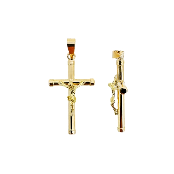 COLGANTE CRUZ CON CRISTO ORO 18 KTES.. 2