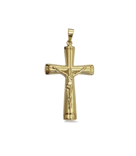 COLGANTE CRUZ CON CRISTO ORO 18 KTES.