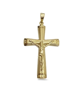COLGANTE CRUZ CON CRISTO ORO 18 KTES.