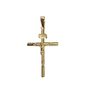 COLGANTE CRUZ CON CRISTO ORO 18 KTES. 24