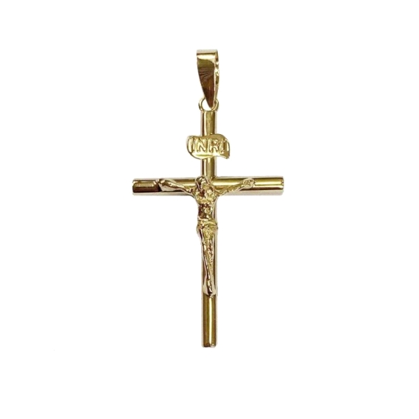 COLGANTE CRUZ CON CRISTO ORO 18 KTES. 24