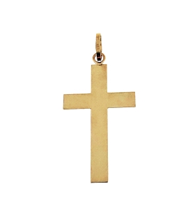 COLGANTE CRUZ BRILLO ORO 18 KTES. 25X15