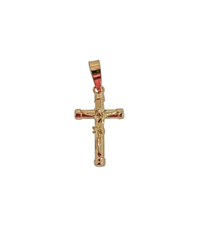 COLGANTE CRUZ CON CRISTO ORO 18 KTES. 16