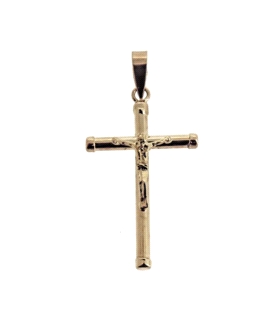 CRUZ CON CRISTO ORO 1ª LEY 28  16.5 MM