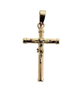 CRUZ CON CRISTO ORO 1ª LEY 24 X 14,50 MM