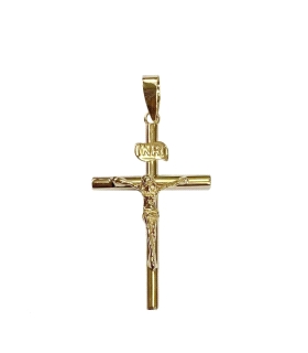COLGANTE CRUZ CON CRISTO ORO 18 KTES. 23