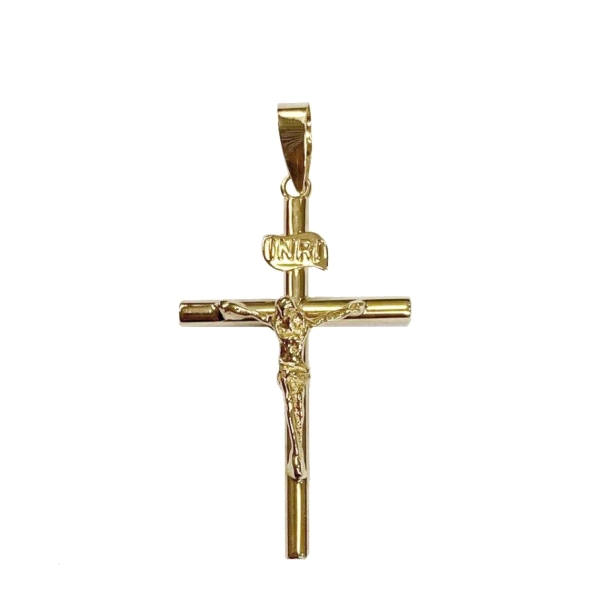 COLGANTE CRUZ CON CRISTO ORO 18 KTES. 23