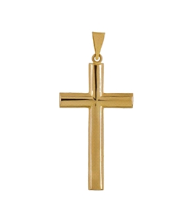 COLGANTE CRUZ SIN CRISTO OVAL ORO 18 KTE
