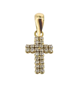 CRUZ ZIRCONITAS ORO 1ª LEY 13X7X1 X 2.3