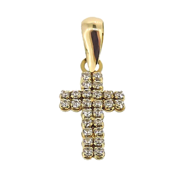 CRUZ ZIRCONITAS ORO 1ª LEY 13X7X1 X 2.3