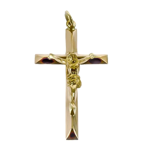 CRUZ CON CRISTO ORO 1ª LEY 23 X 13