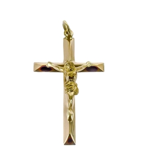 CRUZ CON CRISTO ORO 1ª LEY 28 X 15 MM.