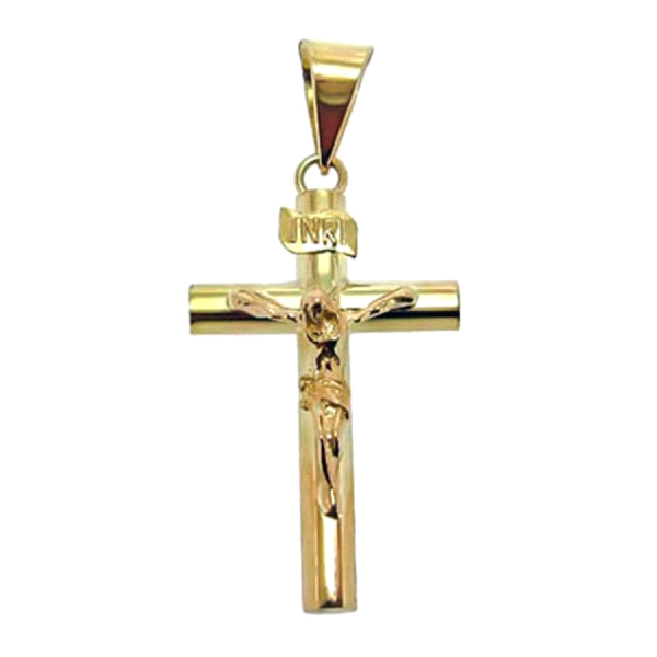 CRUZ CON CRISTO ORO 1ª LEY INRI 3X26X15