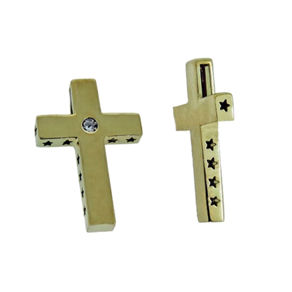 CRUZ BRILLANTE ORO 1ª LEY 14,5X9,5X1,7MM