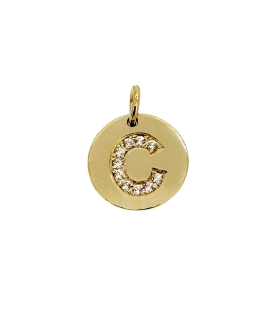 COLGANTE LETRA C ORO 18 KTES. 0.80 X 10.