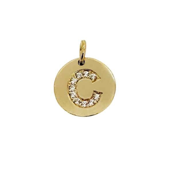 COLGANTE LETRA C ORO 18 KTES. 0.80 X 10.
