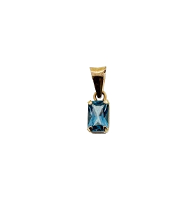 COLGANTE AGUA MARINA ORO 18 KTES. 6 X 4