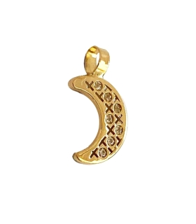 COLGANTE LUNA ORO 18 KTES. 9 X 6.50 MM