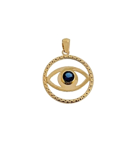 COLGANTE OJO TURCO ORO 18 KTES. 15 MM