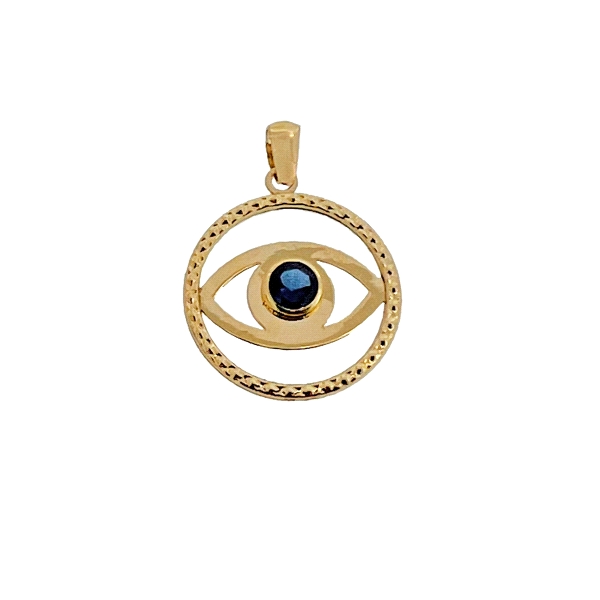 COLGANTE OJO TURCO ORO 18 KTES. 15 MM