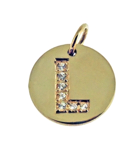 COLGANTE LETRA  L  ORO 1ª LEY CIRCONITAS