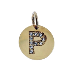 COLGANTE LETRA  P  ORO 18 KTES. 11 MM.