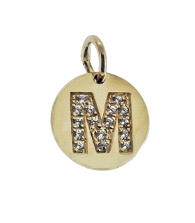COLGANTE LETRA M ORO 18 KTES. 11 MM
