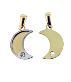 MEDIA LUNA COLGANTE ORO 1ª LEY 12 X 9 MM