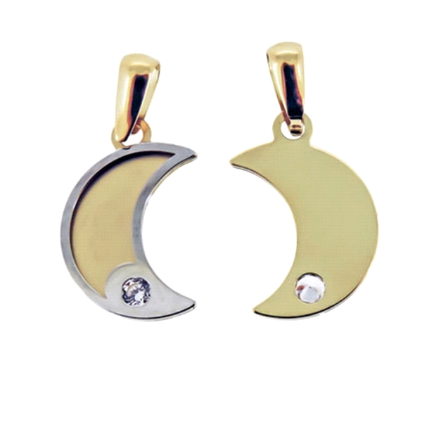 MEDIA LUNA COLGANTE ORO 1ª LEY 12 X 9 MM