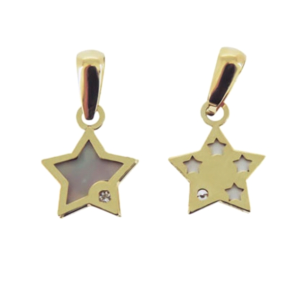 ESTRELLA COLGANTE ORO 1ª LEY 8X1 MM ZIR