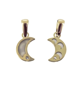 LUNA COLGANTE ORO 1ª LEY 8,50 X 6 X 1 MM