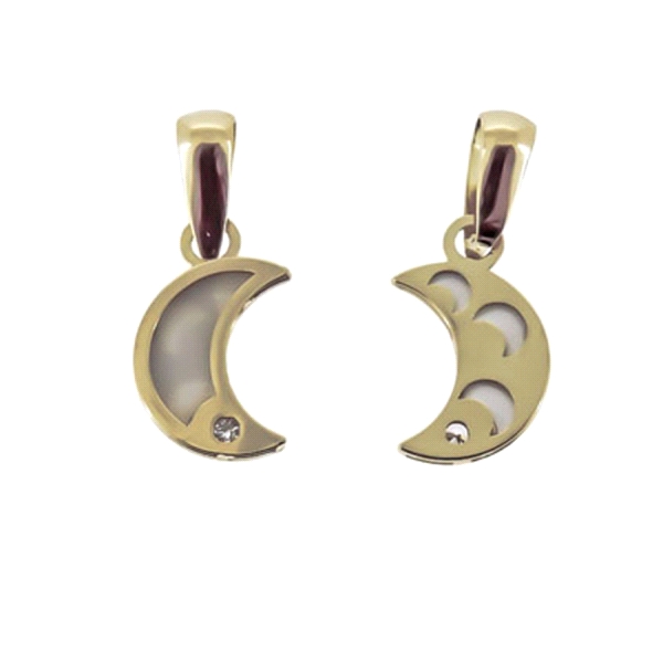 LUNA COLGANTE ORO 1ª LEY 8,50 X 6 X 1 MM