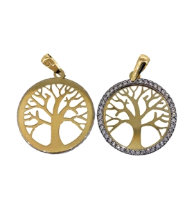 COLGANTE ARBOL VIDA ORO 1ª LEY 20 MM ZIR