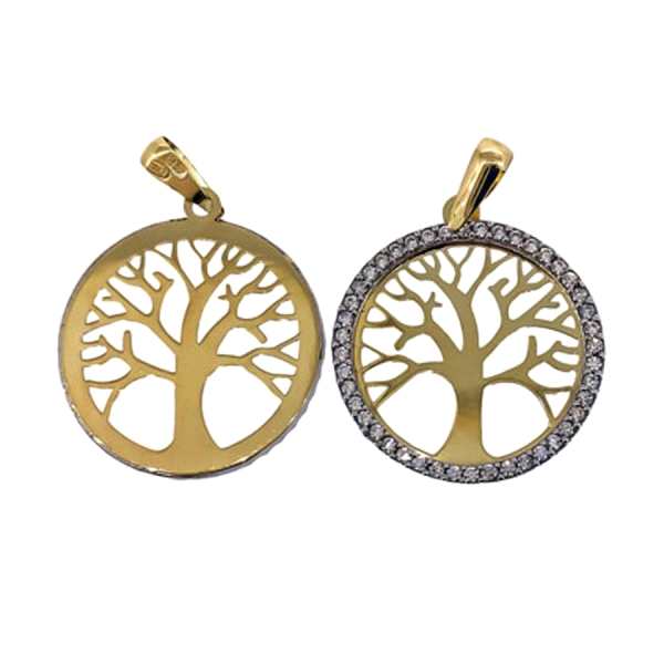 COLGANTE ARBOL VIDA ORO 1ª LEY 20 MM ZIR