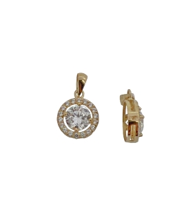 COLGANTE CUAJO CIRCONITAS ORO 1ª LEY 9MM