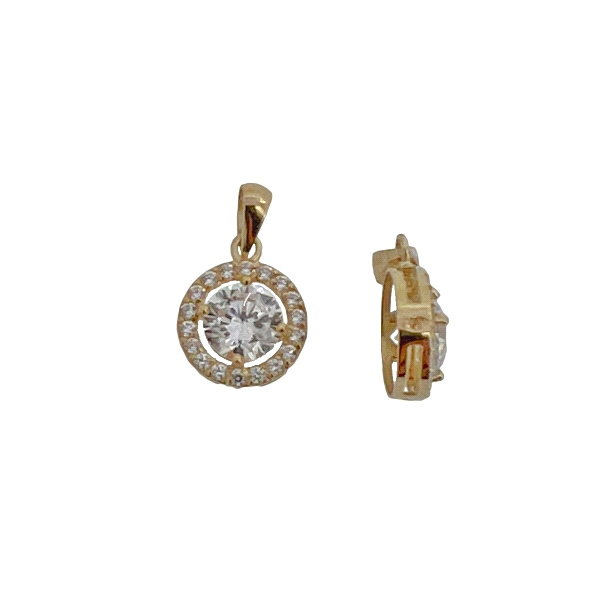 COLGANTE CUAJO CIRCONITAS ORO 1ª LEY 9MM