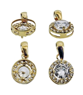 COLGANTE CUAJO ORO 1ª LEY 8MM ZIRCONITAS