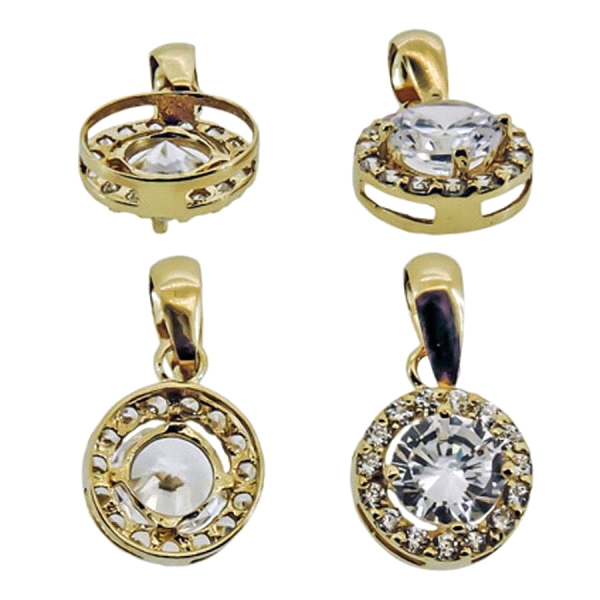 COLGANTE CUAJO ORO 1ª LEY 8MM ZIRCONITAS