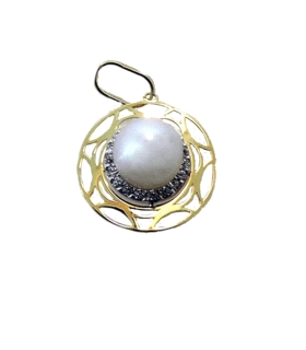 COLGANTE PERLA ORO 1ª LEY 13 MM. ZIR,