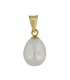 COLGANTE PERLA NATURAL ORO 1ª LEY 11X9
