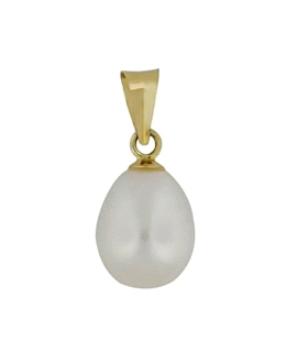 COLGANTE PERLA NATURAL ORO 1ª LEY 13X10