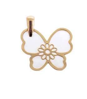 MARIPOSA COLGANTE NACAR ORO 1ª LEY 18X20