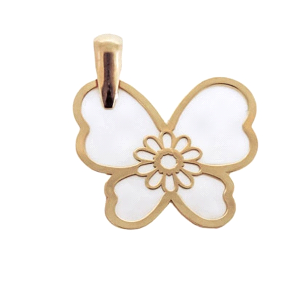MARIPOSA COLGANTE NACAR ORO 1ª LEY 18X20