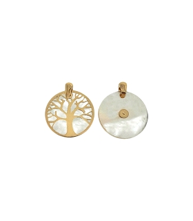 COLGANTE ARBOL VIDA NACAR ORO 18 KTES. 1