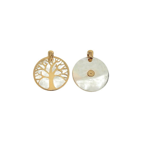 COLGANTE ARBOL VIDA NACAR ORO 18 KTES. 1